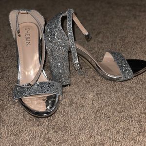 Silver chunky heels